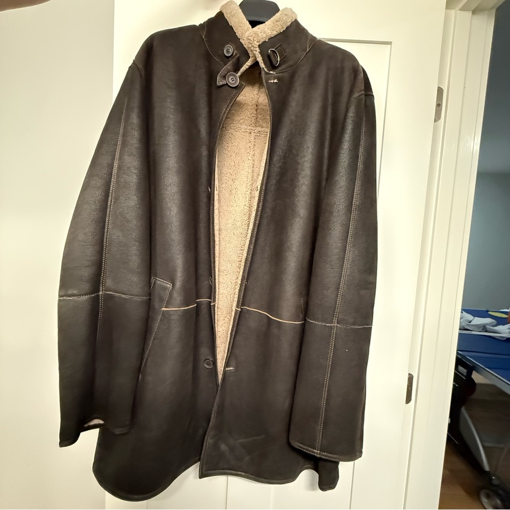 Men's Dark Brown Shearling Coat